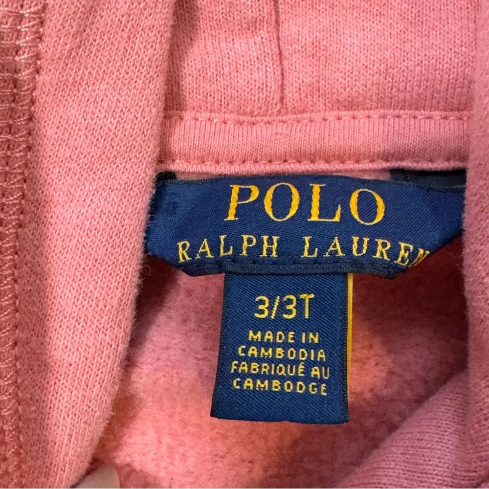 POLO RALPH LAUREN Baby Pink Hoodie Pony Embroidered Logo Girls 3 - Picture 4 of 6